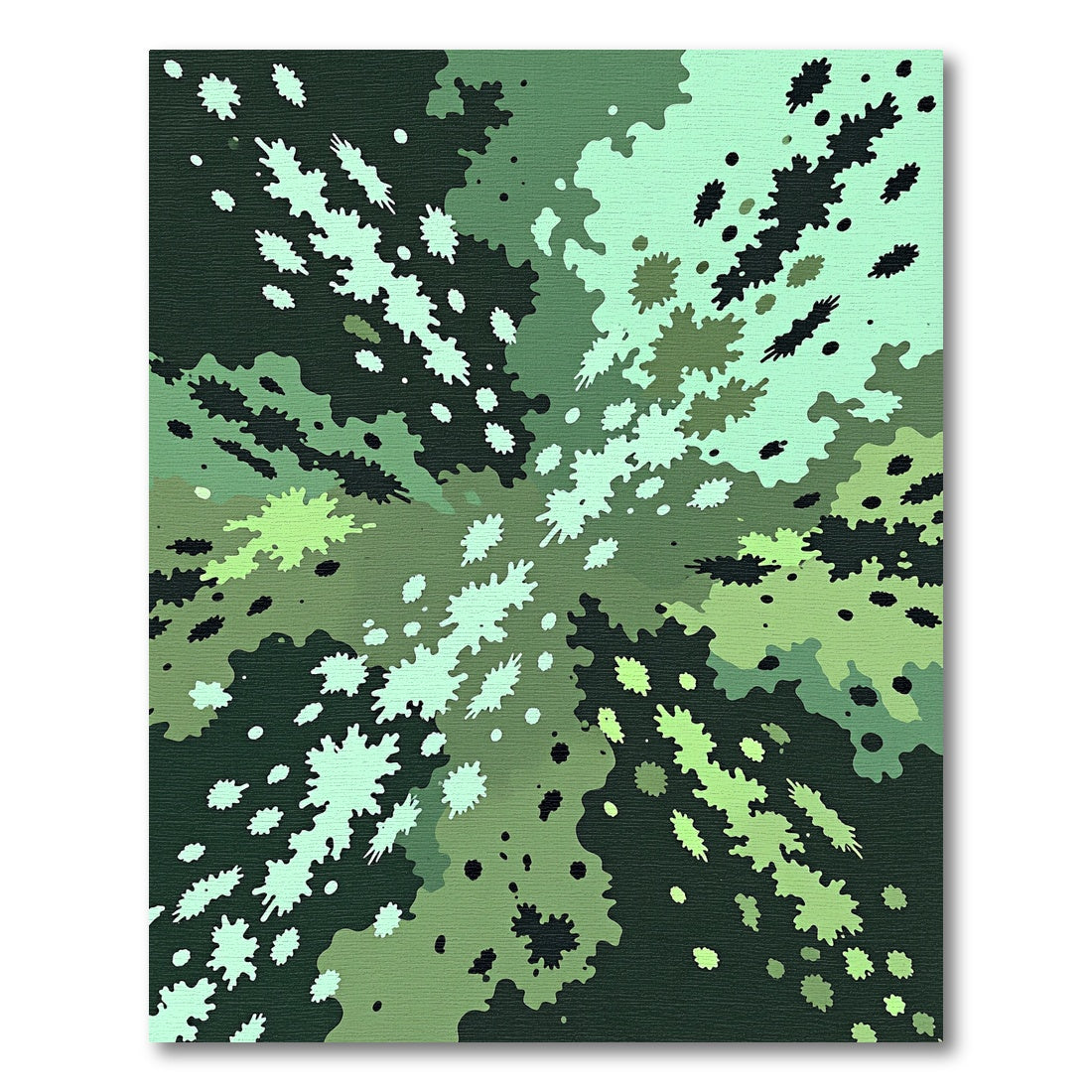 Jagged Green Abstract Bloom Rug