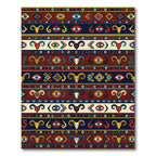 Red Blue Yellow Ram Eye Stripe Rug