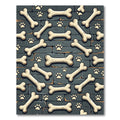 Playful Bone and Paw Slate Wall Rug