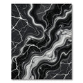 Black White Marble Vein Swirl Rug
