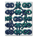Teal and Indigo Interlocking Nautical Knot Rug