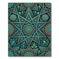 Teal and Gold Starry Mandala Rug