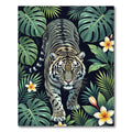 Majestic Tiger Tropical Jungle Floral Rug