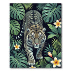 Majestic Tiger Tropical Jungle Floral Rug