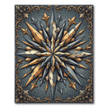Gilded Starburst Gray Filigree Medallion Rug