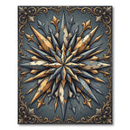 Gilded Starburst Gray Filigree Medallion Rug