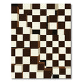 Brown White 3D Checkerboard Cubes Rug