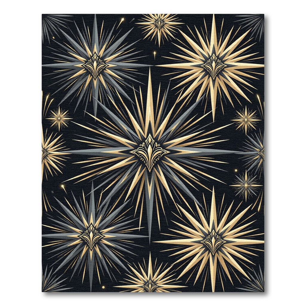 Art Deco Golden Sunburst Astral Accent Rug