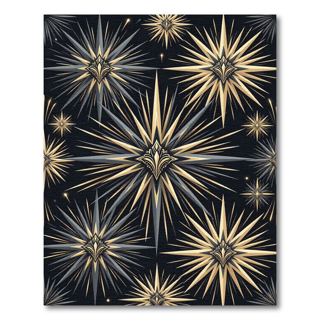 Art Deco Golden Sunburst Astral Accent Rug
