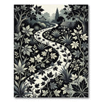 Monochromatic Woodland Path Foliage Rug