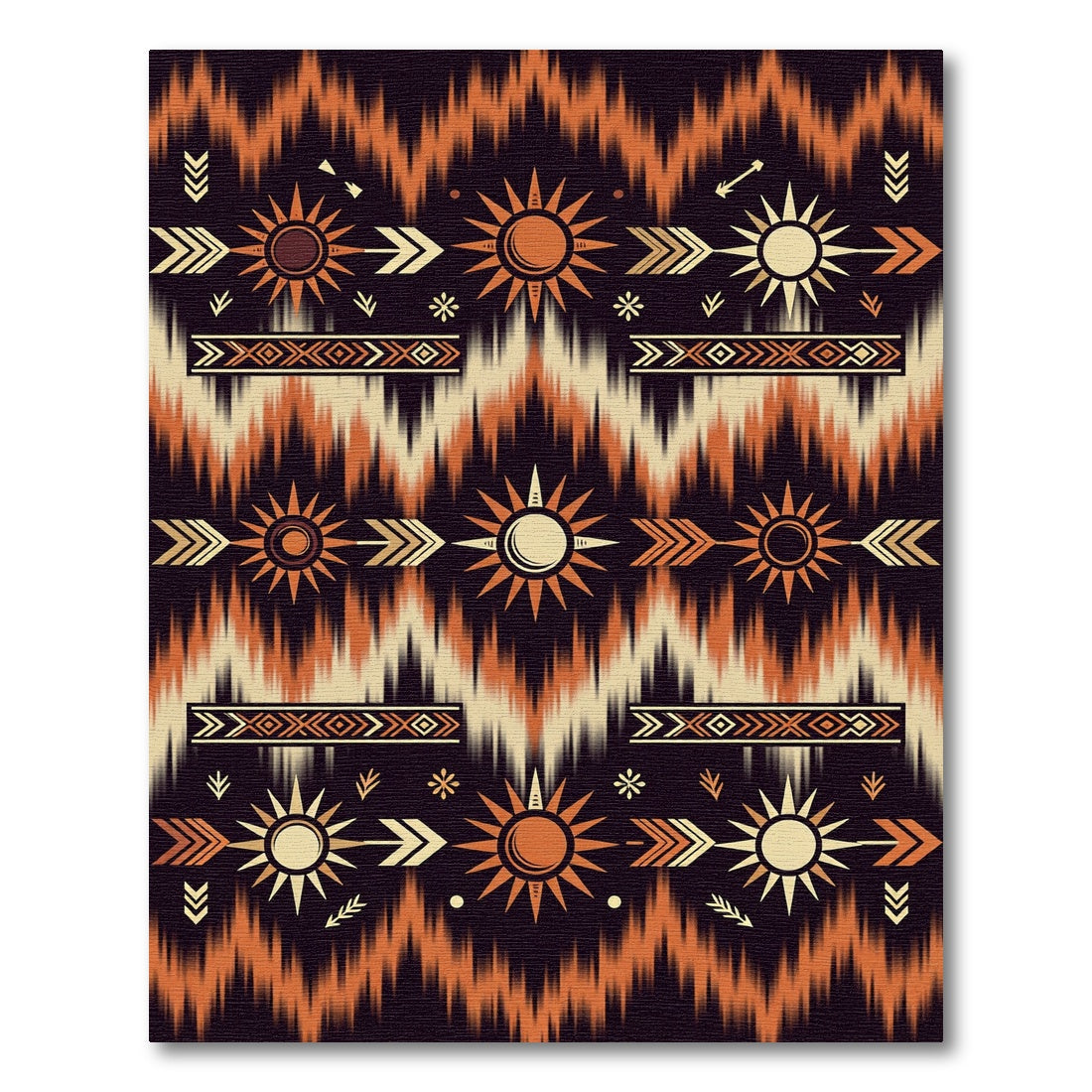 Tribal Sun Arrow Zigzag Rug