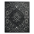 Ornate Black Ironwork Scroll Filigree Rug