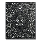 Ornate Black Ironwork Scroll Filigree Rug