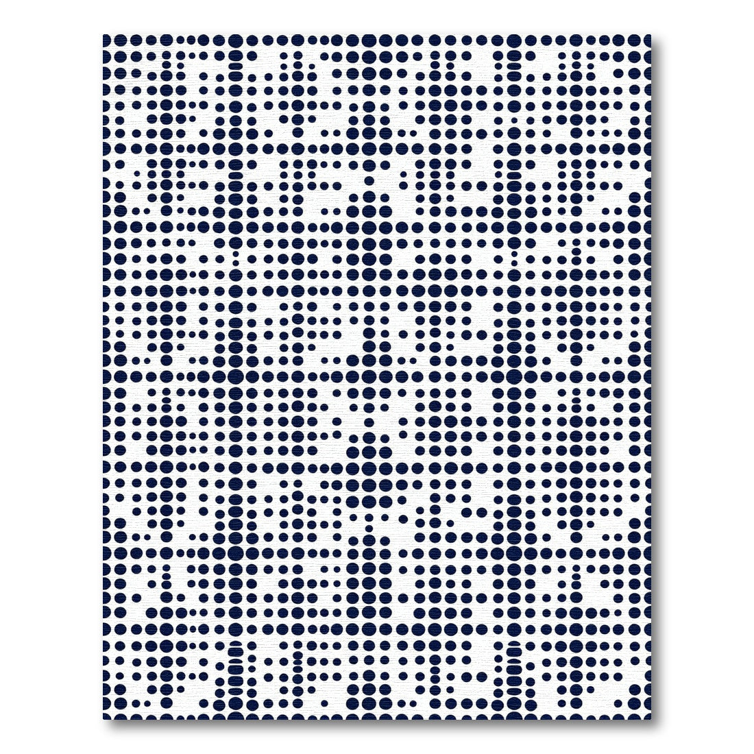 Navy Blue Geometric Polka Dot Grid Rug