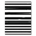 Bold Black White Brushstroke Stripes Rug