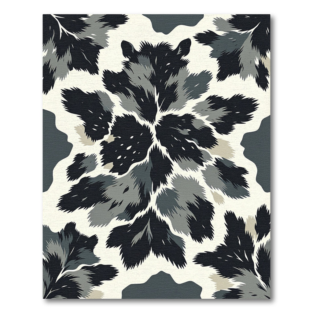 Monochromatic Feathered Floral Bloom Rug