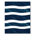 Deep Blue Wavy Ocean Striped Rug