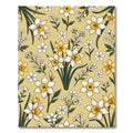 Golden Daffodil Floral Art Nouveau Rug