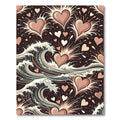 Pink Heart Wave Burst Rug