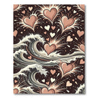 Pink Heart Wave Burst Rug