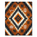 Burnt Orange Aztec Geometric Diamond Rug