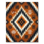 Burnt Orange Aztec Geometric Diamond Rug