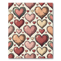 Whimsical Vintage Hearts Pastel Folk Rug