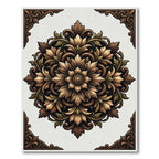 Ornate Earth Tone Floral Medallion Rug