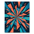 Vibrant Geometric Radiant Burst Art Rug