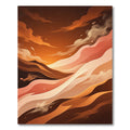 Earthy Abstract Copper Sunset Wave Rug