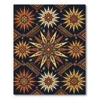 Golden Starburst Geometric Earth Tone Rug