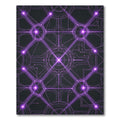 Neon Ultraviolet Circuit Geometric Grid Rug