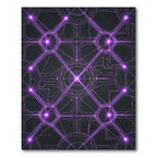 Neon Ultraviolet Circuit Geometric Grid Rug