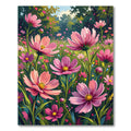 Vibrant Pink Cosmos Garden Meadow Rug
