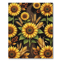 Golden Sunflowers Corn Wheat Harvest Rug