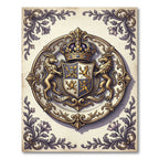 Royal Gold Heraldic Crown Crest Rug