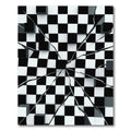Black White Shattered Checkered Squares Rug