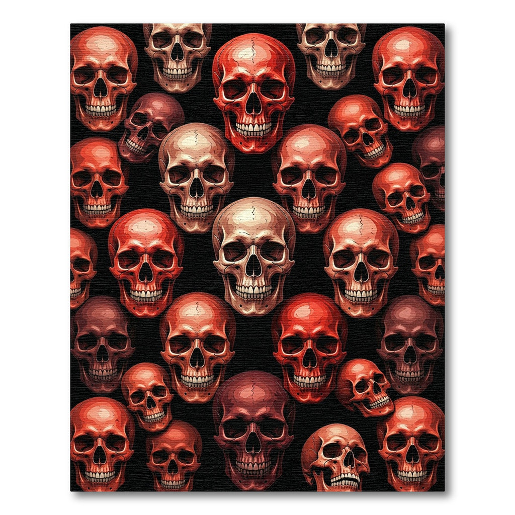 Crimson Skull Gothic Halloween Art Rug