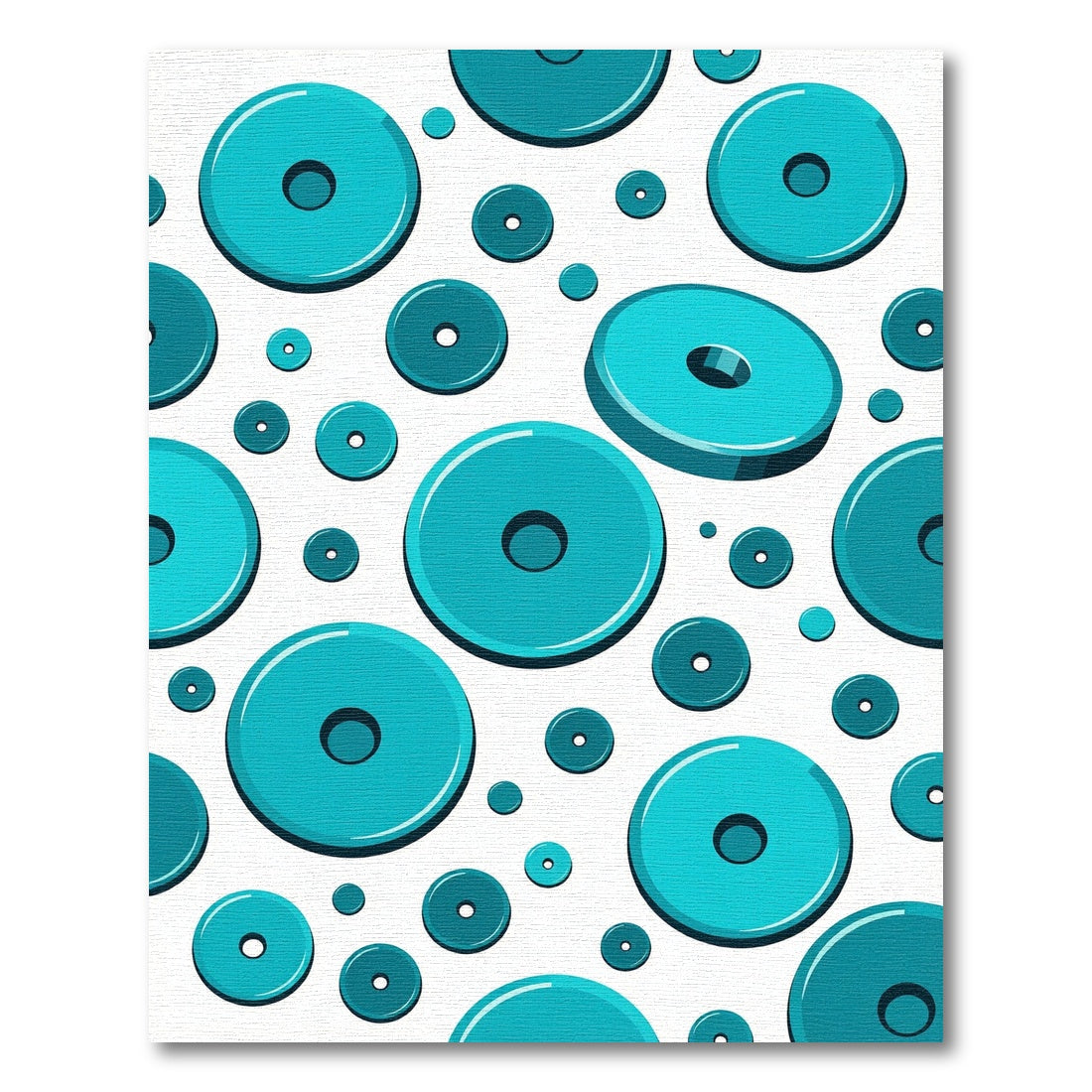 Teal Circular Overlaying Contemporary Arrangement Rug