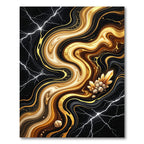 Majestic Black Gold Crystal Swirl Rug