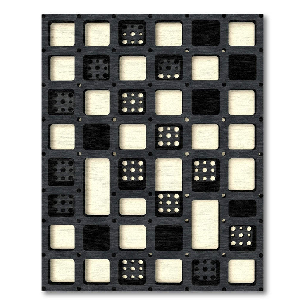 Minimalist Monochrome Geometric Grid Block Rug