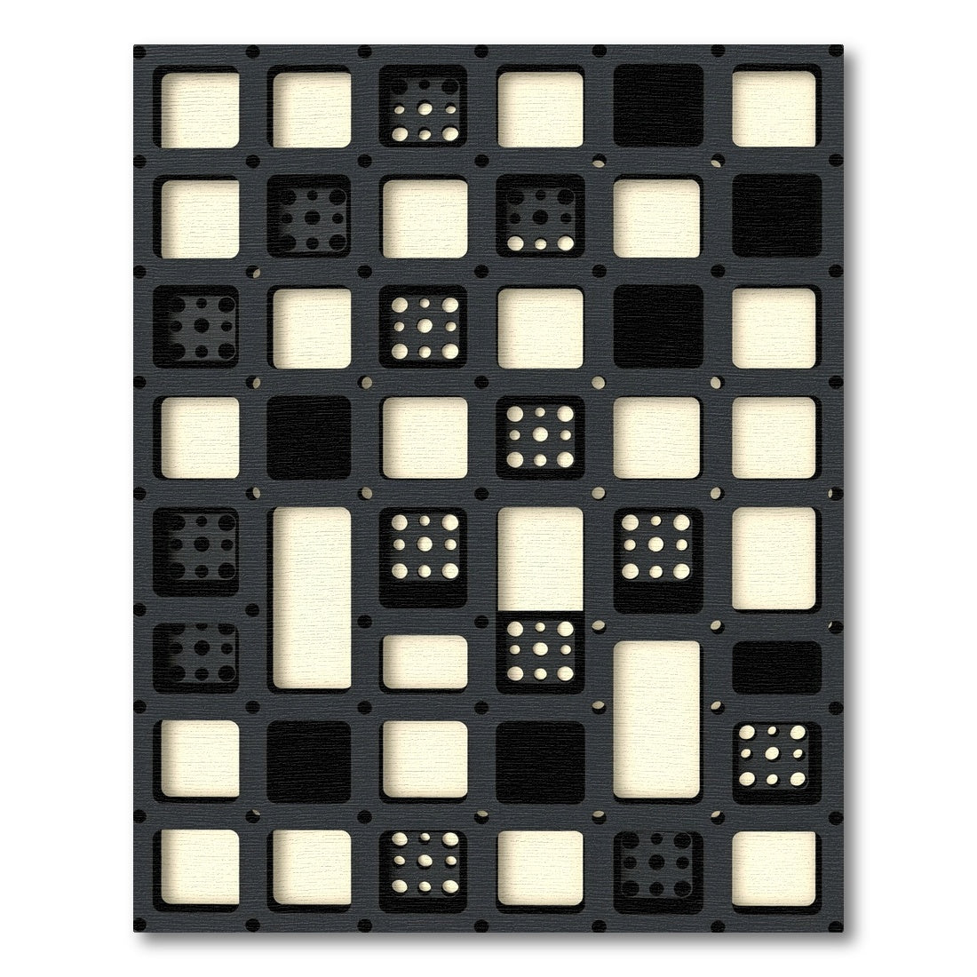 Minimalist Monochrome Geometric Grid Block Rug