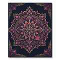 Ornate Plum Gold Floral Mandala Rug