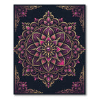 Ornate Plum Gold Floral Mandala Rug