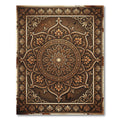 Rich Bronze Floral Mandala Accent Rug