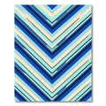 Abstract Chevron Blue Cream Geometric Rug