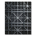 Industrial Silver Metallic Geometric Grid Rug
