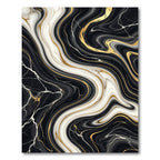 Black and White Marble Gold Swirl Rug
