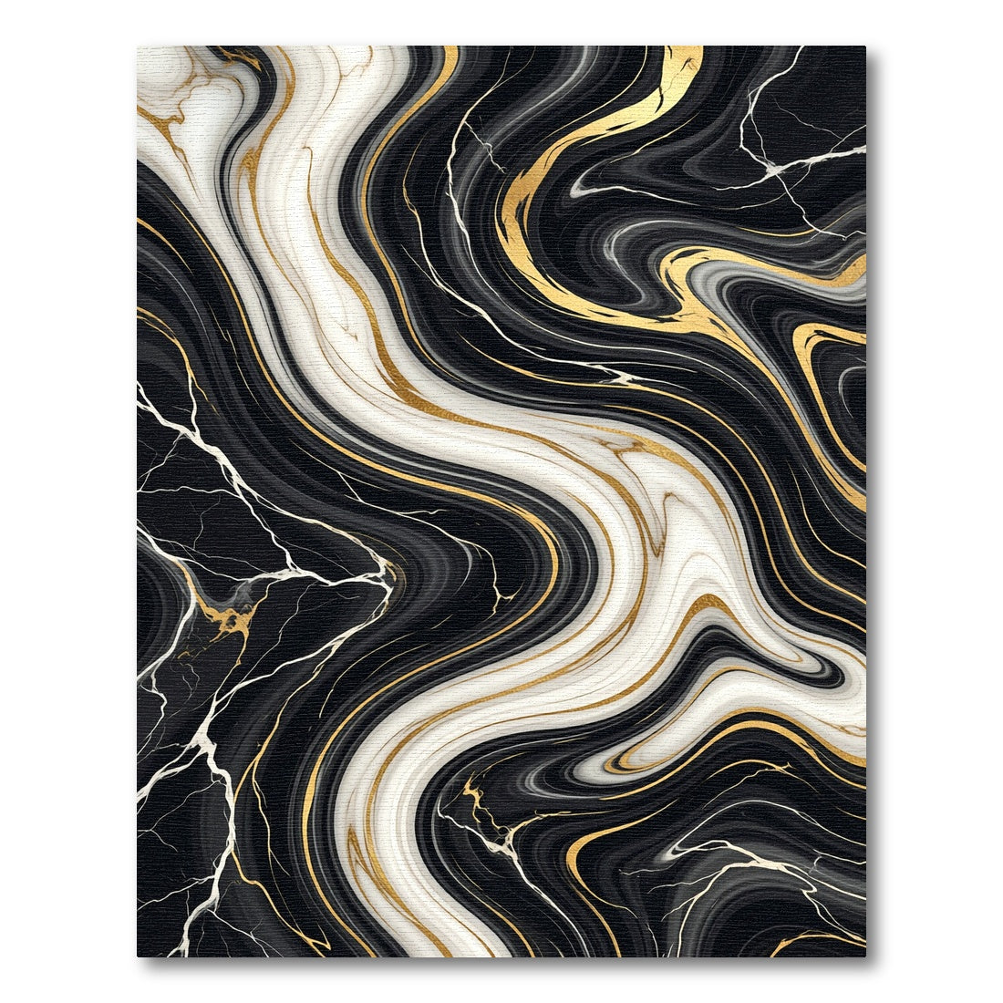 Black and White Marble Gold Swirl Rug