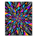 Vibrant Geometric Neon Shards Kaleidoscope Rug